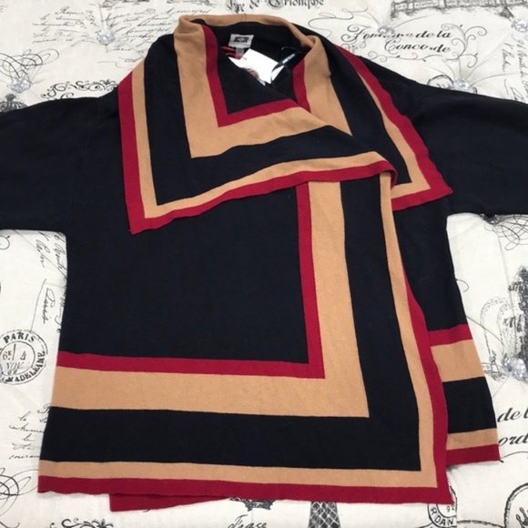 Anne Klein Striped Long Sleeve Open Cardigan - Picture 3 of 5